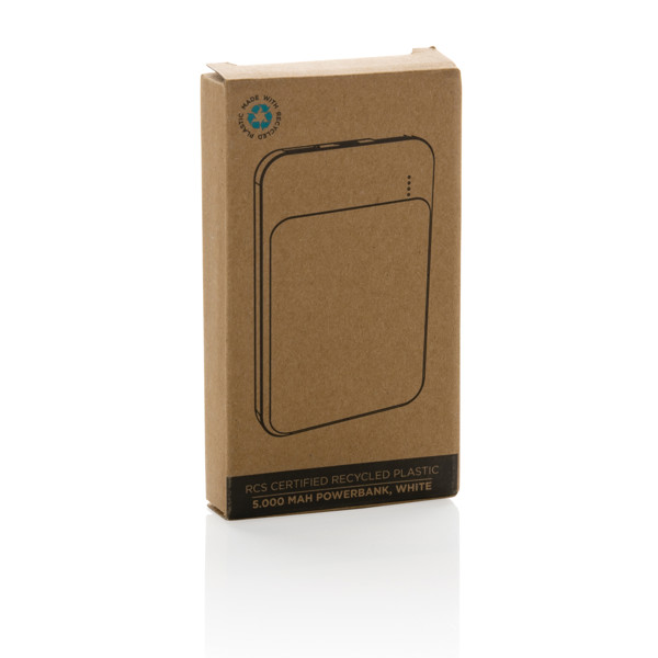 Xd Collection powerbank 5000 mAh, recikliran ABS - Bela