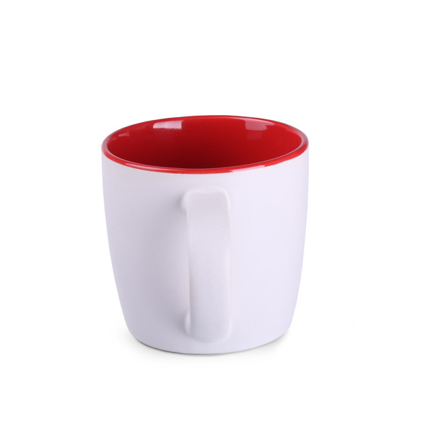 Handy Pure ceramic mug, 85 mm height - White / Red