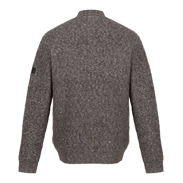 Solomon Zip-Neck Knitted Pullover - Dark Grey Marl / L