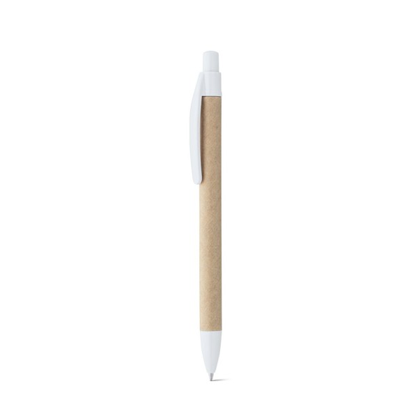 REMI. Kraft paper ball pen with clip - White