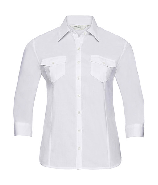 Ladies' Roll 3 / 4 Sleeve Shirt - White / 2XL (44)