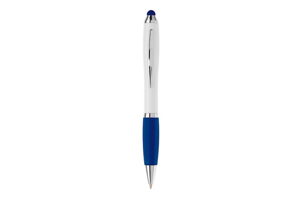 Ball pen Hawaï stylus hardcolour - White / Dark blue