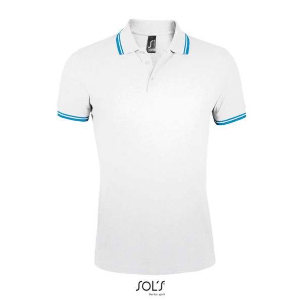 Sol's Pasadena Men - Polo Shirt - White / Aqua / S