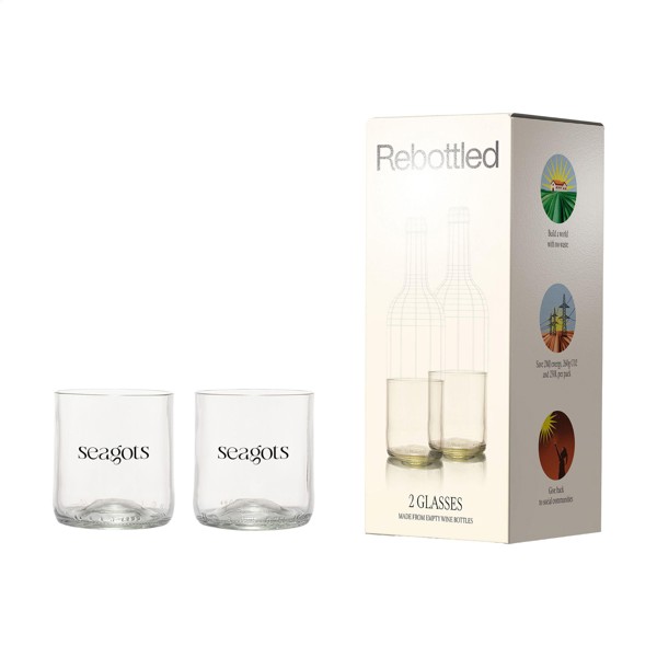 Rebottled® Short Tumbler 2-pack verres - translucide