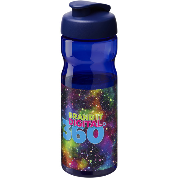 Bouteille de sport H2O Active® Base Tritan™ de 650 ml à couvercle à clapet - Bleu / Bleu
