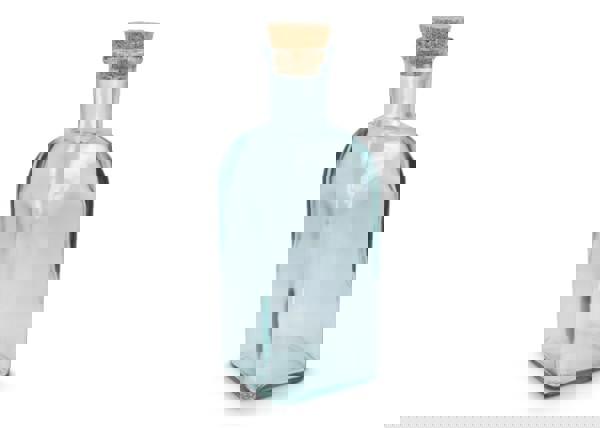 InSideOut Square Recycled Glass Water Bottle ReuuZ with Cork Stopper 500ml