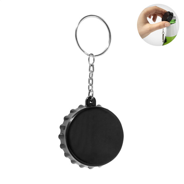Rabs Bottle Opener Keyring Popcap - Black