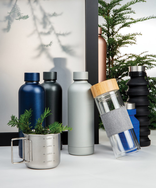 XD Collection Impact vakuumska steklenica, 500 ml, reciklirana - Modra