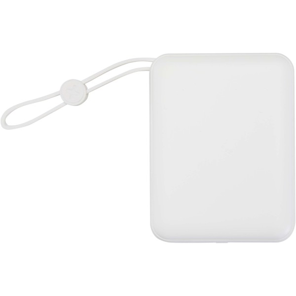 Batería externa para tableta de 10 000 mAh y 35 W con cable tipo C integrado y fabricada con plástico reciclado "Acrux" - Blanco