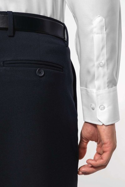 Men's Fitted Long-Sleeved Non-Iron Shirt - White / M