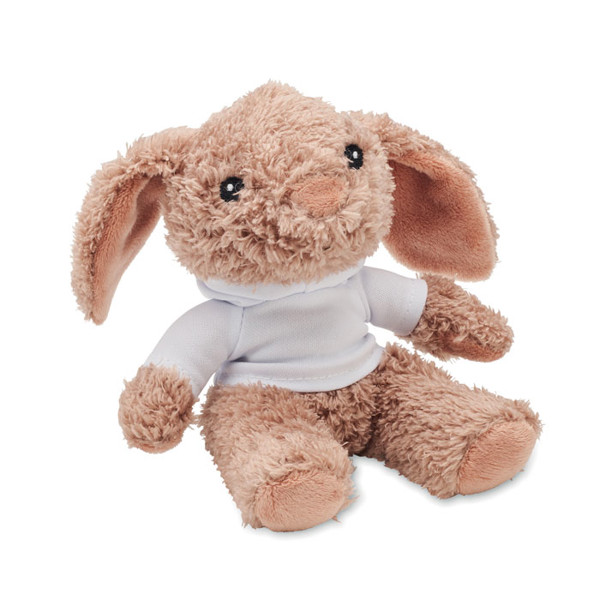 MB - Bunny plush wearing a hoodie