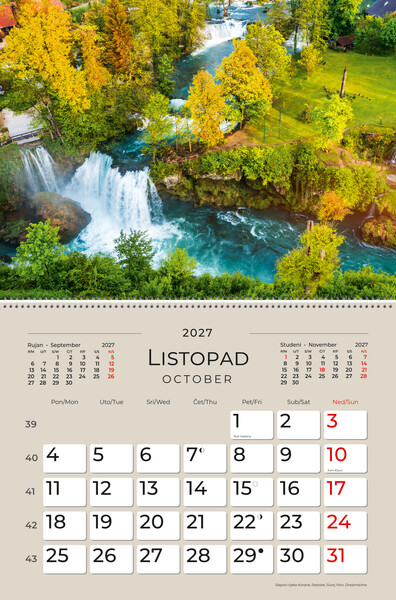 Preklopni zidni kalendar – Čudesna Hrvatska