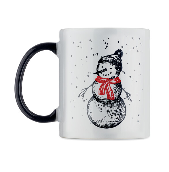 Ceramiczny kubek 300ml Festimug - Czarny / Czerwony