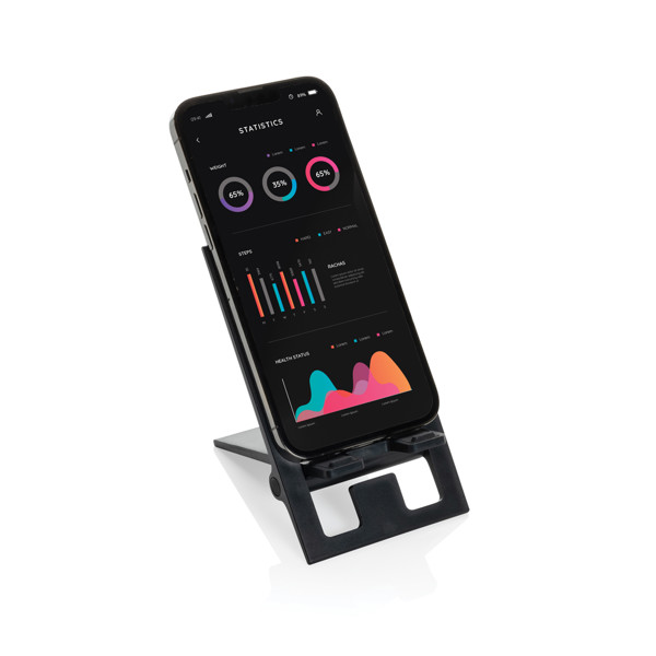 Skládací stojánek na telefon SnapStand z RCS recykl. plastu - Černá