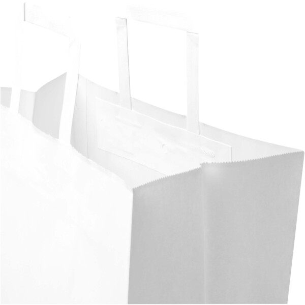 Kraft papieren tas 80–90 g/m² met platte handvatten – 32 x 17 x 39 cm - Wit