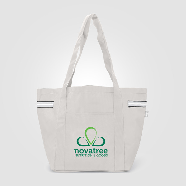 Newport Recycled Stripe Tote Bag - 20L - Grey / Silkscreen