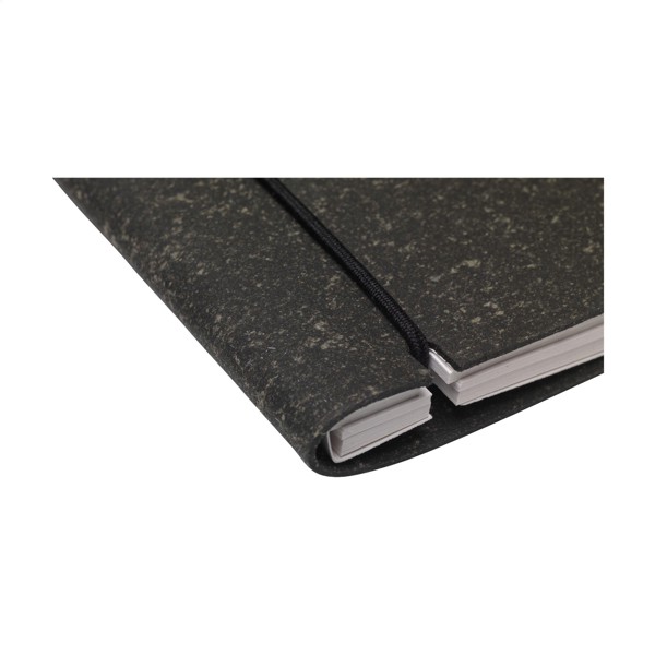 Recycled Leather Refillable Paper Notebook A5 - Black