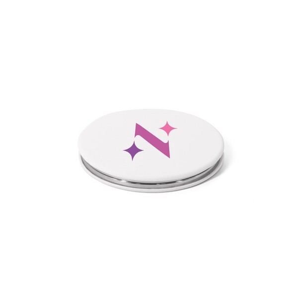 FREYA. Miroir rond double face avec extérieur en PU mat - Blanc