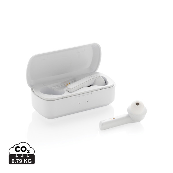 Free Flow TWS earbuds in charging case - White