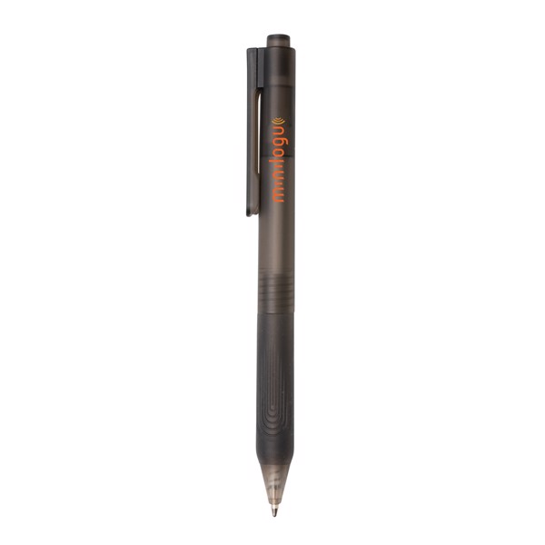 Stylo X9 finition givré avec grip silicone - Noir