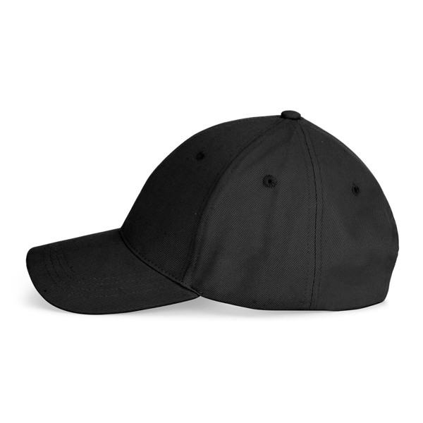 NATHAN. Čepice ze 100% bavlny (260 g/m²) se 6 panely - Černá
