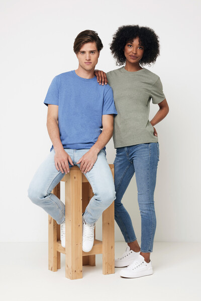 T-shirt en coton recyclé non teinté IQONIQ Manuel - Heather Blue / L