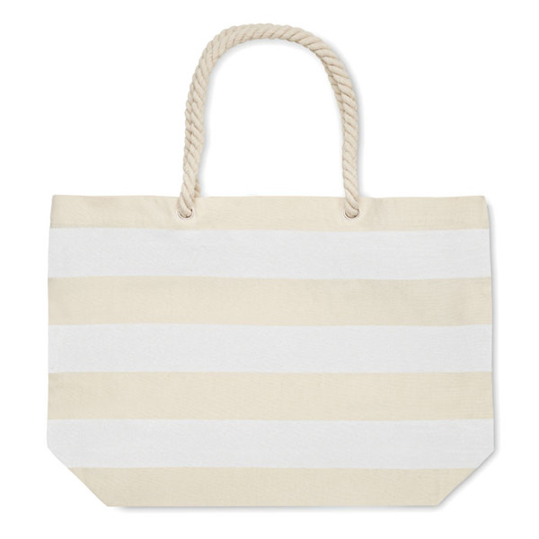 Bombažna torba za plažo Heaven Stripe, 220 g/m² - Bela
