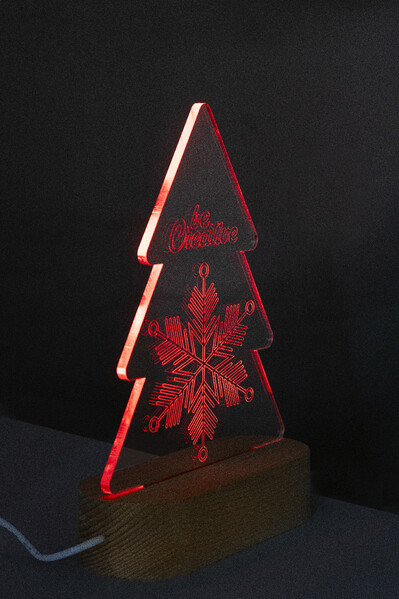 Karácsonyfa alakú LED-es trófea Woodify Xmas