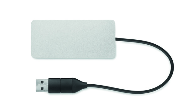 Hub USB a 3 porte Hub-C - Argento
