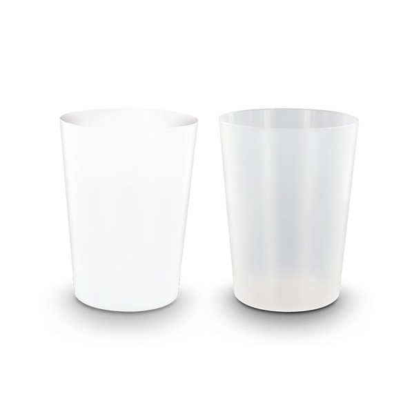 GOBELET PLASTIQUE REUTILISABLE (PP) 22 cl RAS BORD - Blanc opaque