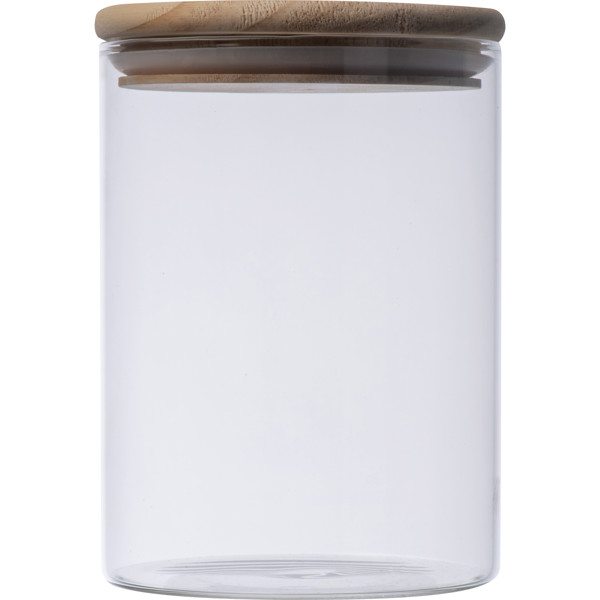 Borosilicate glass jar with bamboo lid, 700 ml TYMON - Transparent