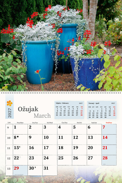 Preklopni zidni kalendar – Dani u vrtu