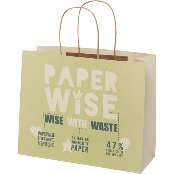 Agricultural waste 150 g/m2 paper bag with twisted handles - large