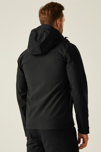 Venturer 3 Layer Hooded Printable Softshell Jacket - Black / Black / M