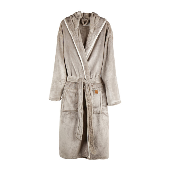 VINGA Louis luxury plush RPET robe size L-XL - Grey