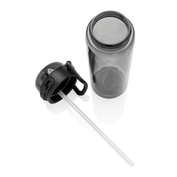 Fľaša na vodu SipnLock RCS RPET 800 ml, nepretek., športová - Čierna