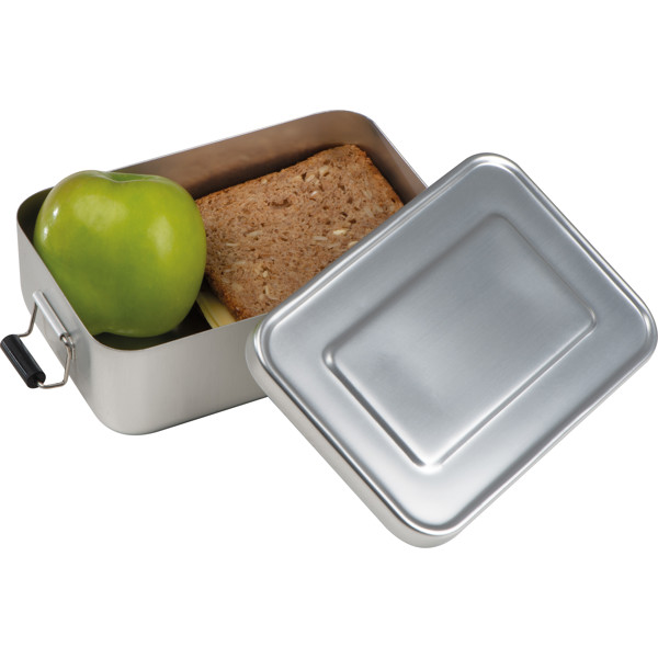 Aluminium lunch box with closure KATHERINE - Silvergrey