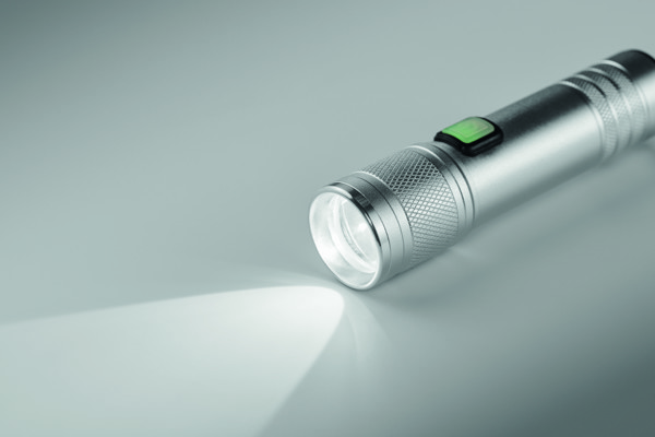Rechargeable COB light torch Flashra - Matt Silver