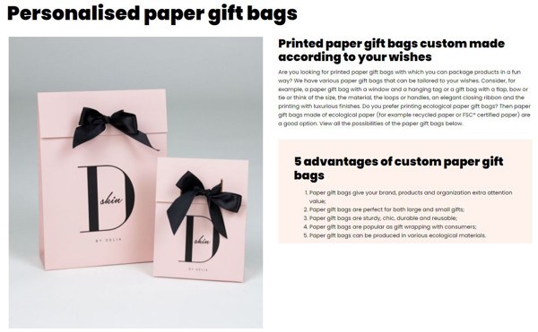 Paper & Zerotree bags - custom made