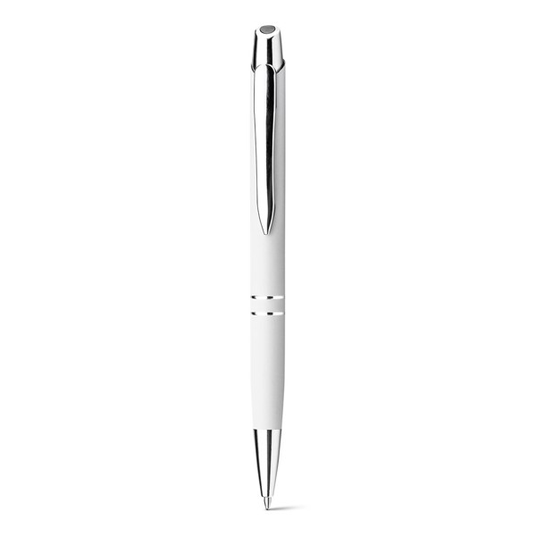 MARIETA SOFT. Aluminium ball pen with clip - White
