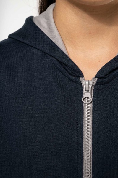 Kids' Full Zip Hooded Sweatshirt - Black / Red / 8/10