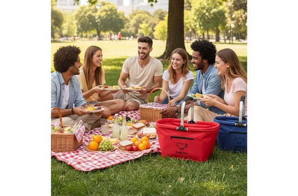 Foldable picnic basket - Red