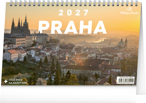 Notique Stolní Kalendář Praha – Miluju Prahu 2027, 23,1 x 14,5 cm