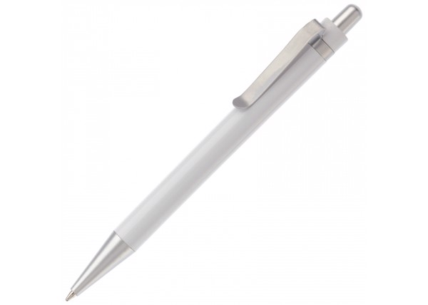Ball pen Antarctica metal clip - White