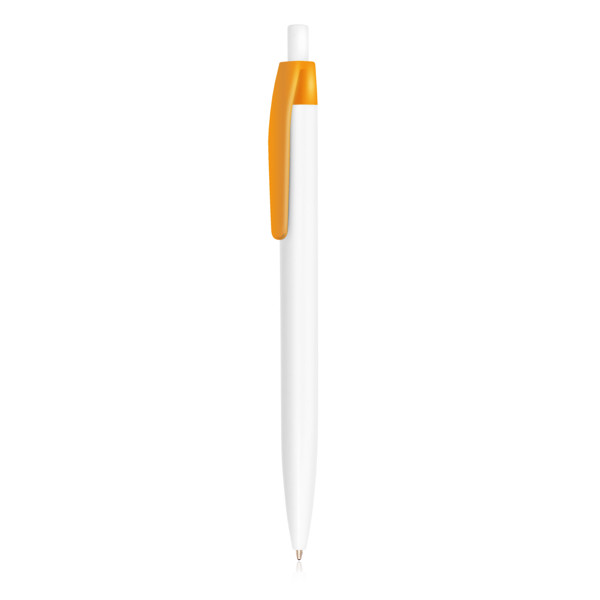 Stylo À Bille En Plastique, Avec Clip En Couleur - Orange