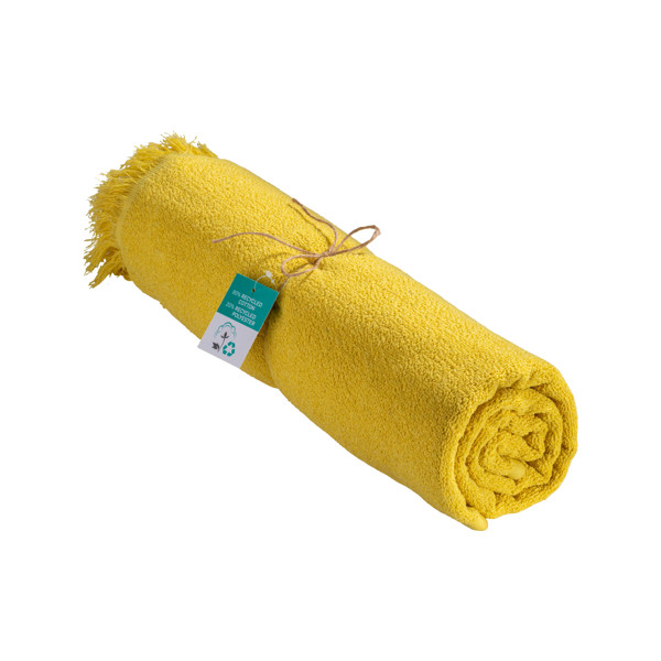360 G/M2 Recycled Cotton Fringed Beach Towel/Fouta - Yellow