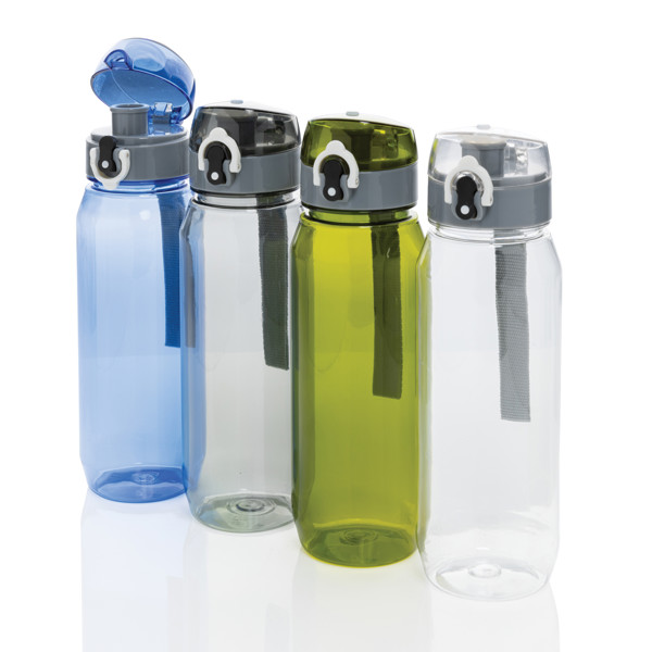 Yide waterbottle rPET 800ml, leakproof lockable lid - Transparent