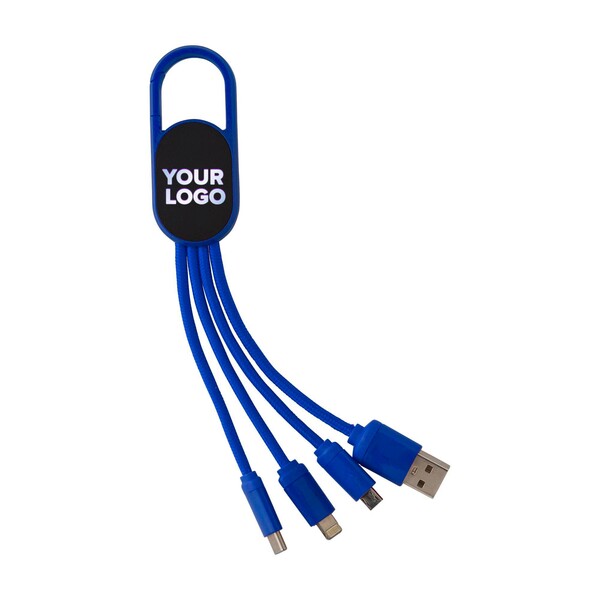 Câble de charge Idris | 4-en-1 - bleu