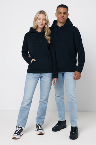 Iqoniq Trivor recycled polyester microfleece hoodie - Black / 5XL