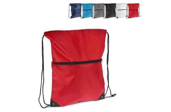 Drawstring bag 210T R-PET with zipper - White